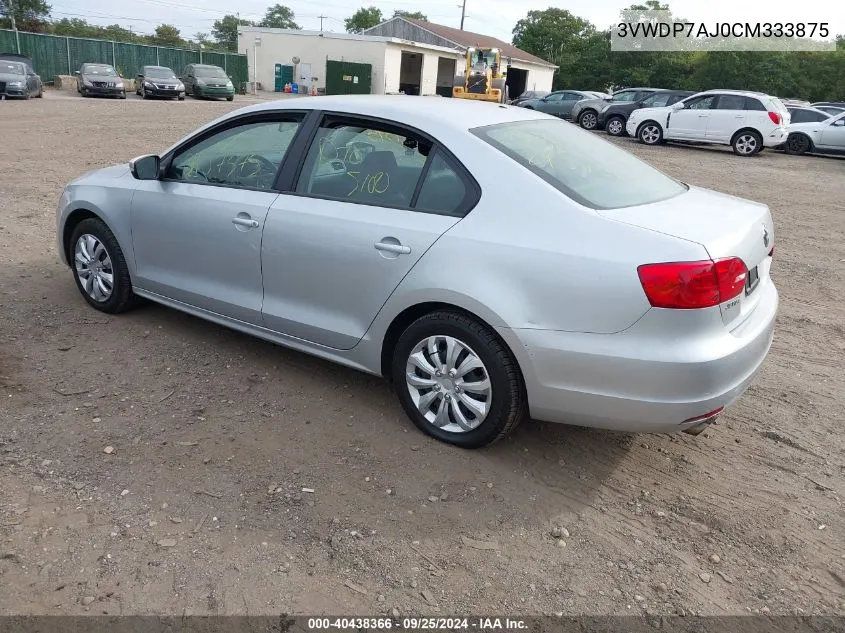 3VWDP7AJ0CM333875 2012 Volkswagen Jetta 2.5L Se