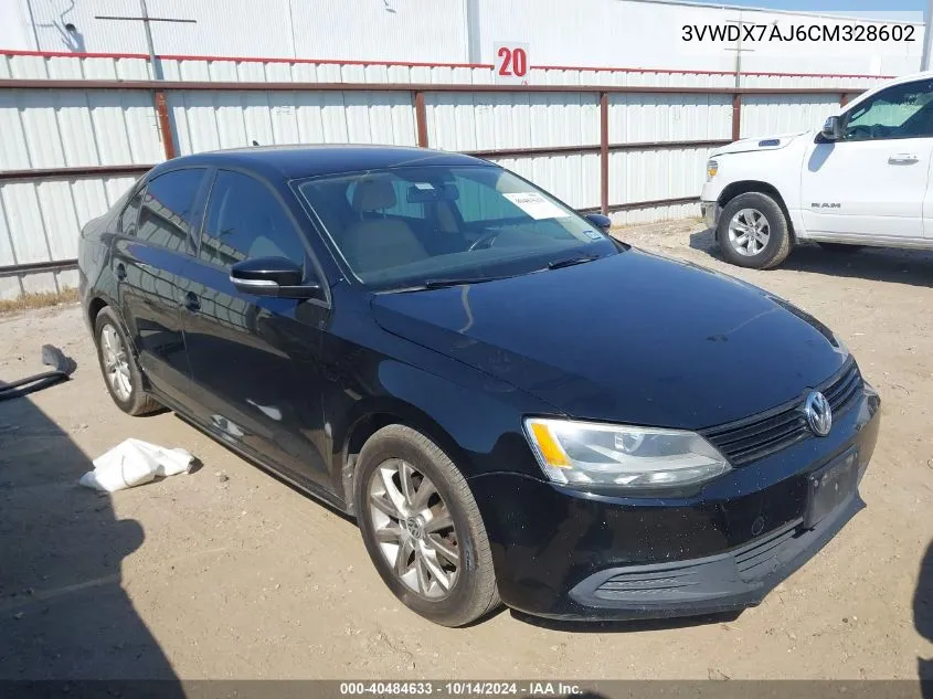 2012 Volkswagen Jetta 2.5L Se VIN: 3VWDX7AJ6CM328602 Lot: 40484633