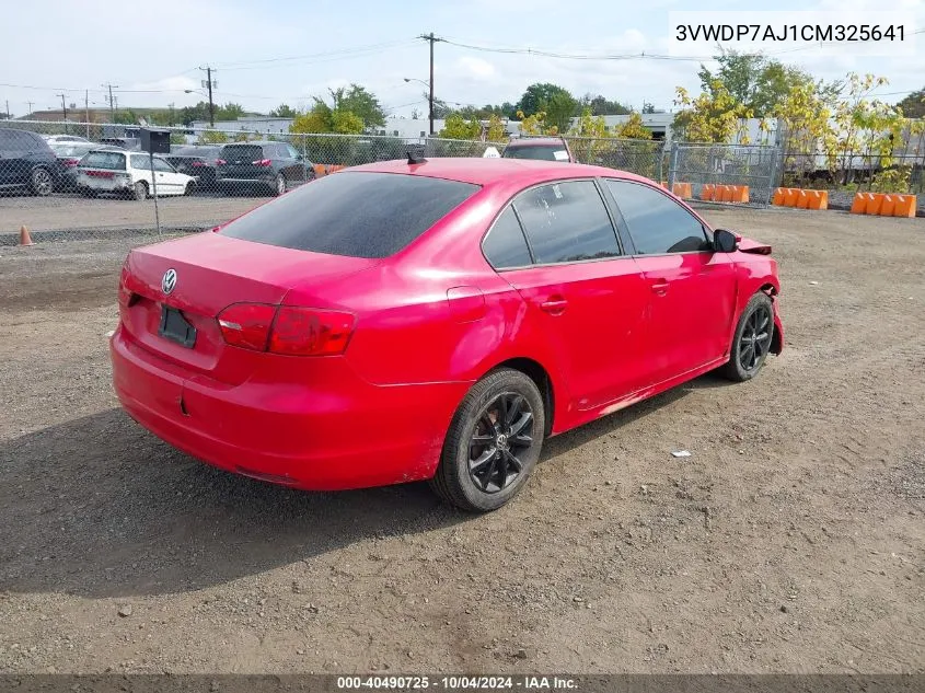 3VWDP7AJ1CM325641 2012 Volkswagen Jetta 2.5L Se