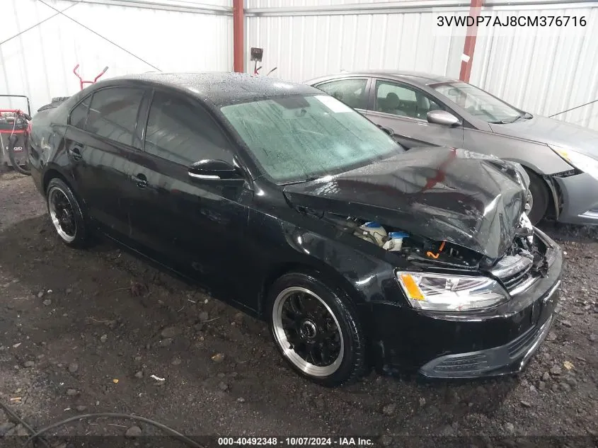 2012 Volkswagen Jetta 2.5L Se VIN: 3VWDP7AJ8CM376716 Lot: 40492348