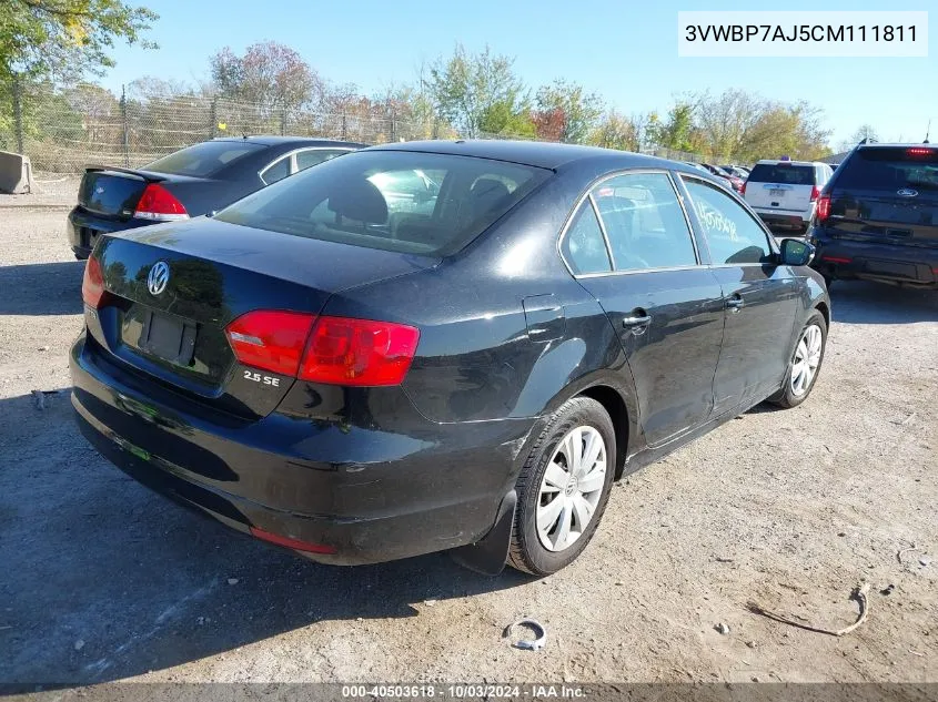 2012 Volkswagen Jetta 2.5L Se VIN: 3VWBP7AJ5CM111811 Lot: 40503618