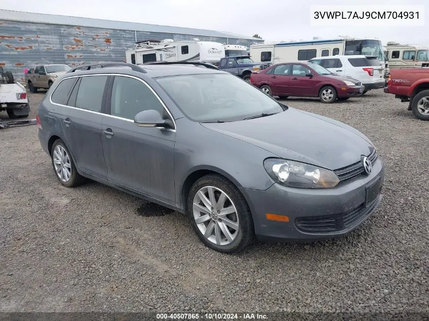 2012 Volkswagen Jetta Sportwagen 2.0L Tdi VIN: 3VWPL7AJ9CM704931 Lot: 40507865