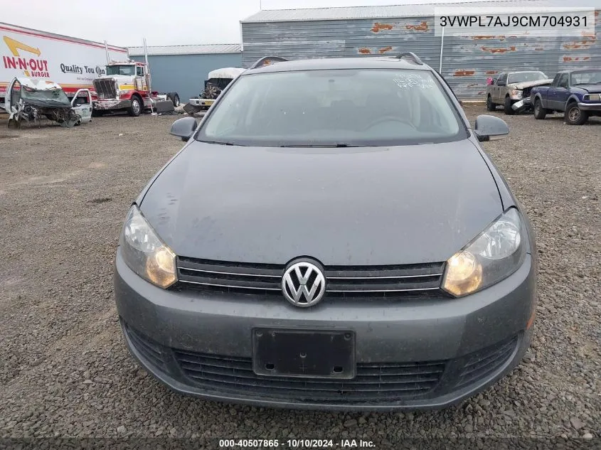 2012 Volkswagen Jetta Sportwagen 2.0L Tdi VIN: 3VWPL7AJ9CM704931 Lot: 40507865