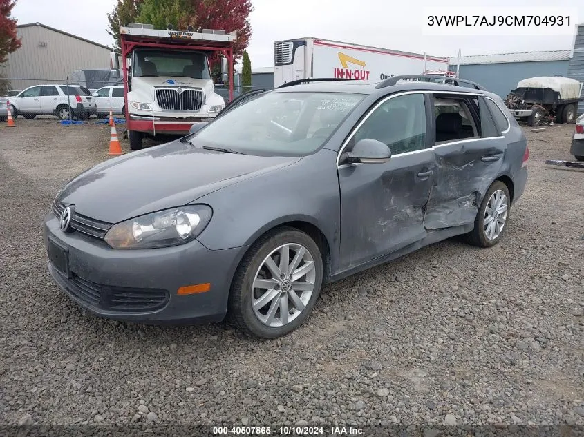 2012 Volkswagen Jetta Sportwagen 2.0L Tdi VIN: 3VWPL7AJ9CM704931 Lot: 40507865