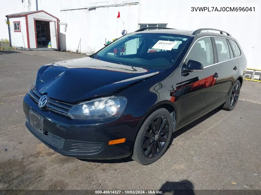 2012 Volkswagen Jetta Sportwagen 2.0L Tdi VIN: 3VWPL7AJ0CM696041 Lot: 40514327