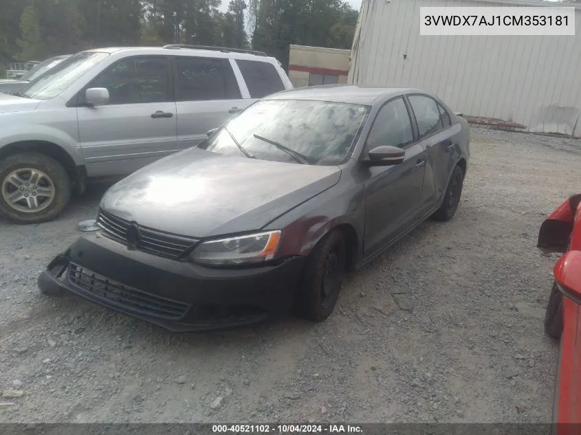 2012 Volkswagen Jetta 2.5L Se VIN: 3VWDX7AJ1CM353181 Lot: 40521102