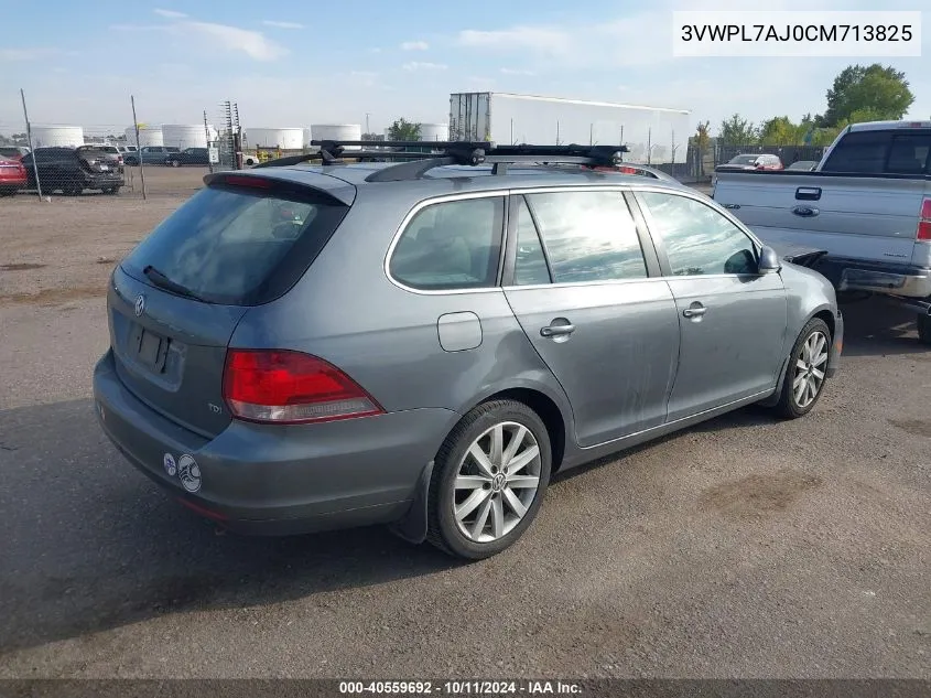 2012 Volkswagen Jetta Sportwagen 2.0L Tdi VIN: 3VWPL7AJ0CM713825 Lot: 40559692