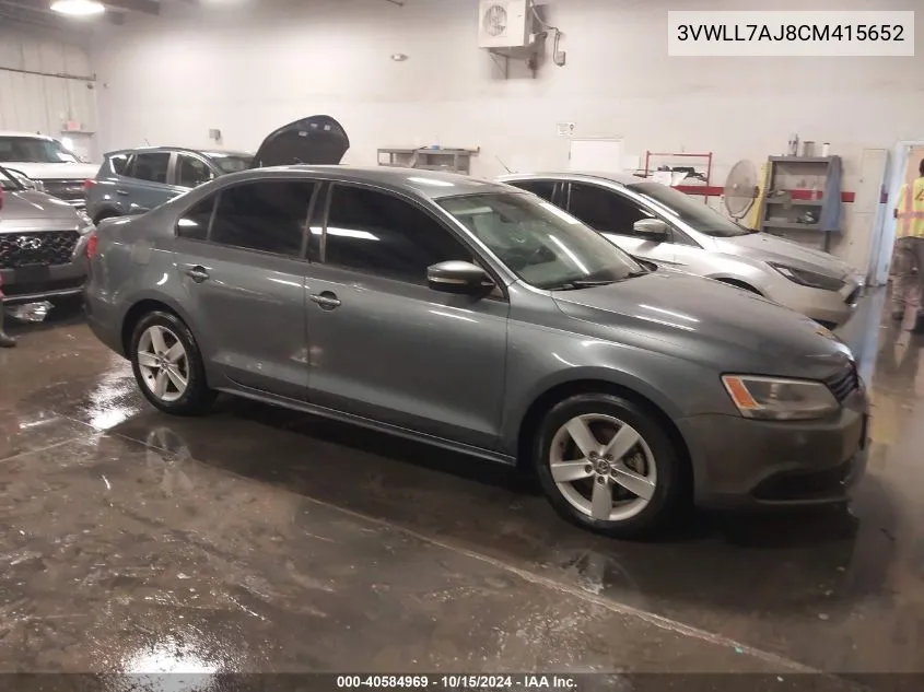 2012 Volkswagen Jetta 2.0L Tdi VIN: 3VWLL7AJ8CM415652 Lot: 40584969