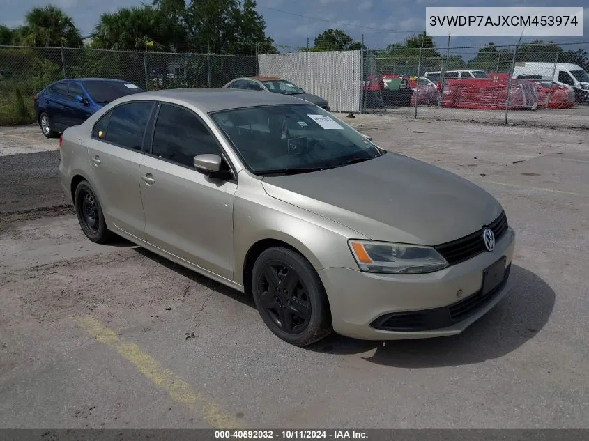 2012 Volkswagen Jetta 2.5L Se VIN: 3VWDP7AJXCM453974 Lot: 40592032