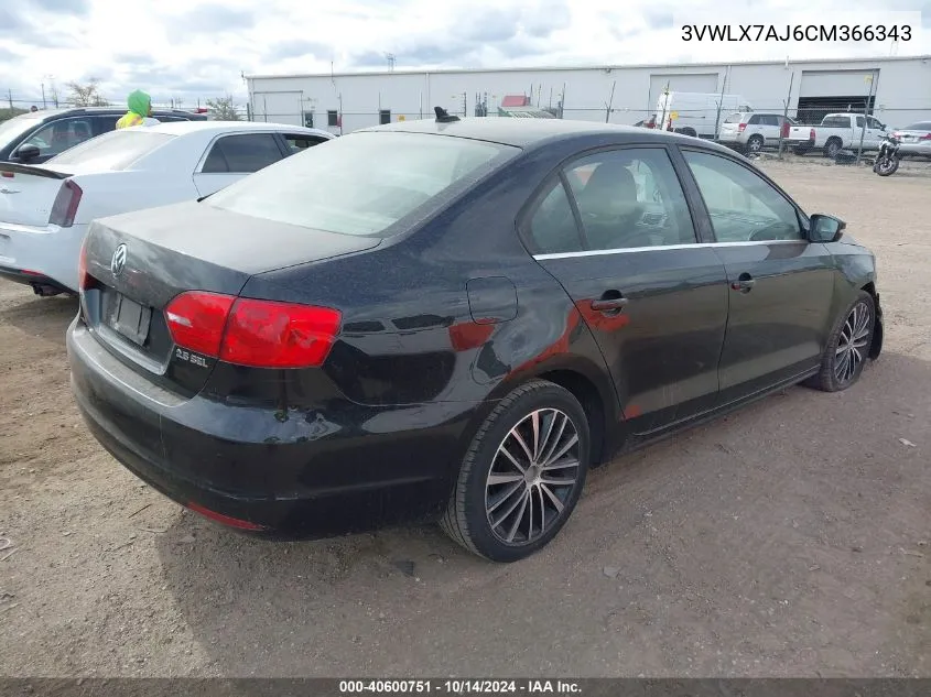 2012 Volkswagen Jetta 2.5L Sel Premium VIN: 3VWLX7AJ6CM366343 Lot: 40600751