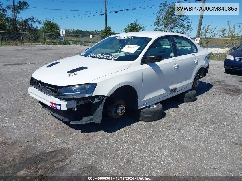 2012 Volkswagen Jetta 2.5L Se VIN: 3VWBP7AJ0CM340865 Lot: 40606901