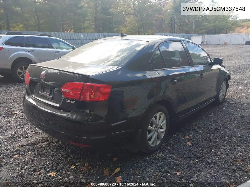 2012 Volkswagen Jetta 2.5L Se VIN: 3VWDP7AJ5CM337548 Lot: 40608720