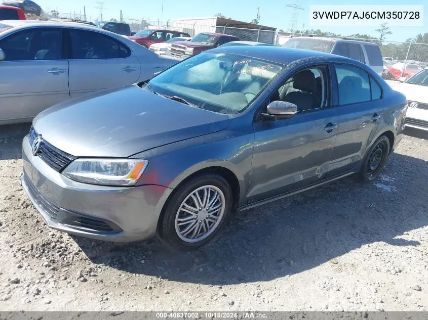 2012 Volkswagen Jetta 2.5L Se VIN: 3VWDP7AJ6CM350728 Lot: 40637002