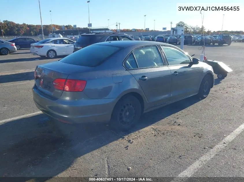 2012 Volkswagen Jetta 2.5L Se VIN: 3VWDX7AJ1CM456455 Lot: 40637451