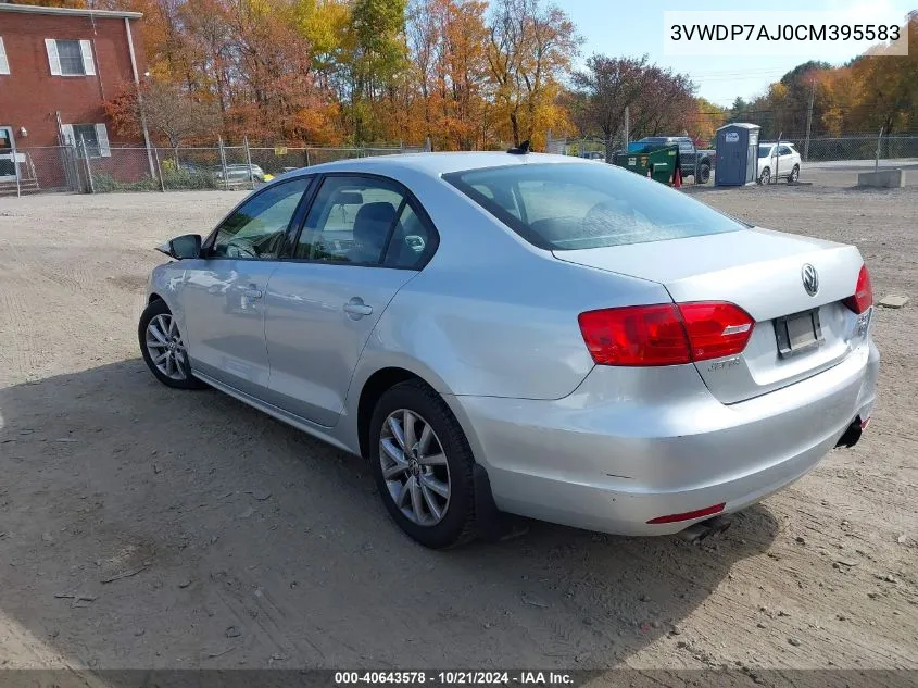 2012 Volkswagen Jetta 2.5L Se VIN: 3VWDP7AJ0CM395583 Lot: 40643578