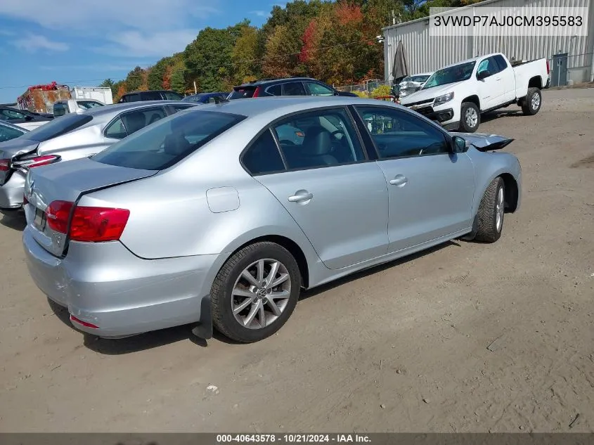 2012 Volkswagen Jetta 2.5L Se VIN: 3VWDP7AJ0CM395583 Lot: 40643578