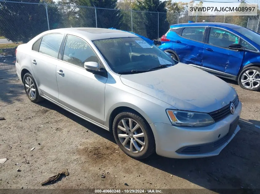 2012 Volkswagen Jetta 2.5L Se VIN: 3VWDP7AJ6CM408997 Lot: 40660248