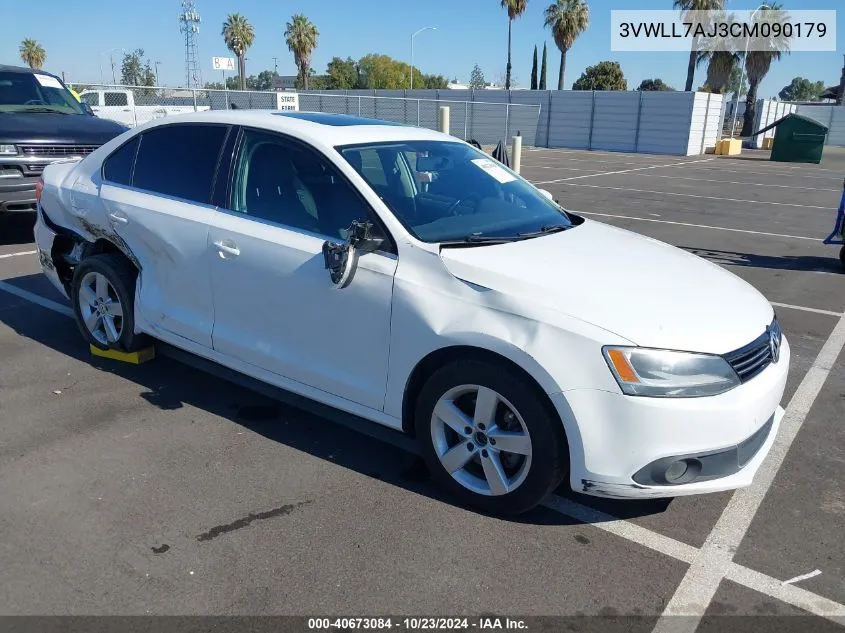 2012 Volkswagen Jetta 2.0L Tdi VIN: 3VWLL7AJ3CM090179 Lot: 40673084