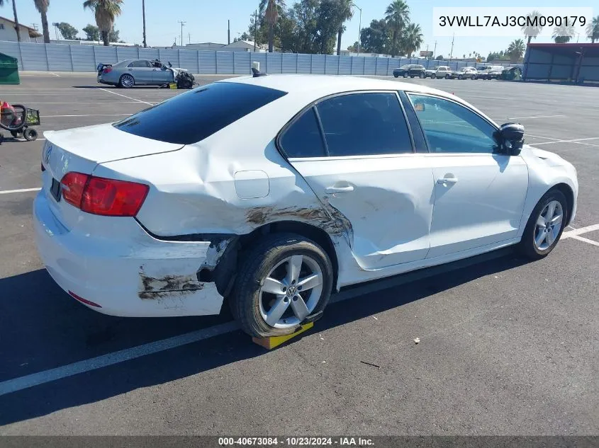 2012 Volkswagen Jetta 2.0L Tdi VIN: 3VWLL7AJ3CM090179 Lot: 40673084