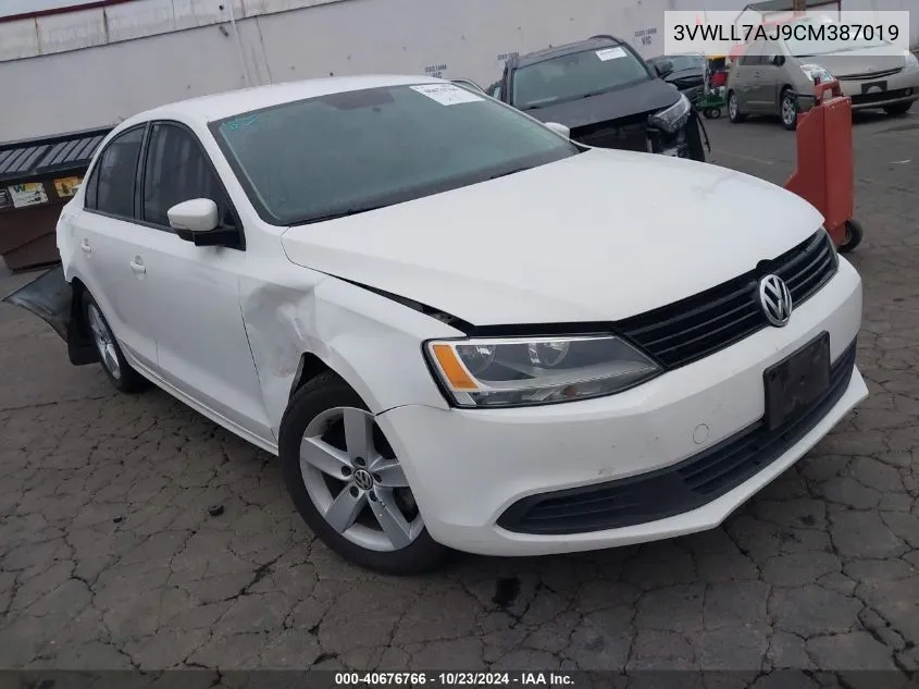 2012 Volkswagen Jetta 2.0L Tdi VIN: 3VWLL7AJ9CM387019 Lot: 40676766