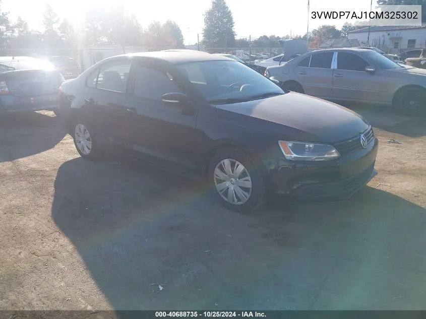 2012 Volkswagen Jetta 2.5L Se VIN: 3VWDP7AJ1CM325302 Lot: 40688735