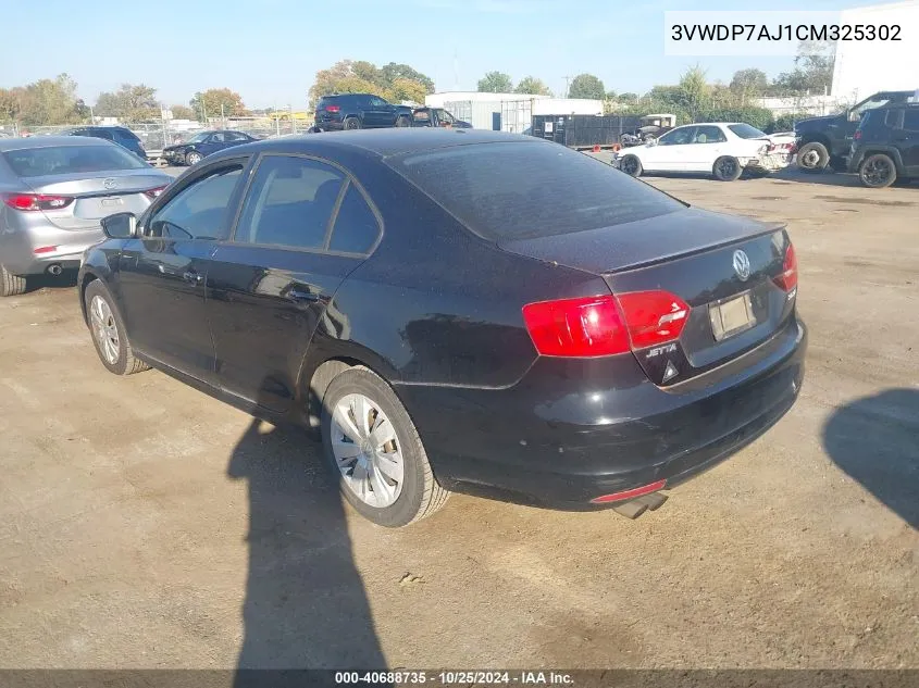 2012 Volkswagen Jetta 2.5L Se VIN: 3VWDP7AJ1CM325302 Lot: 40688735