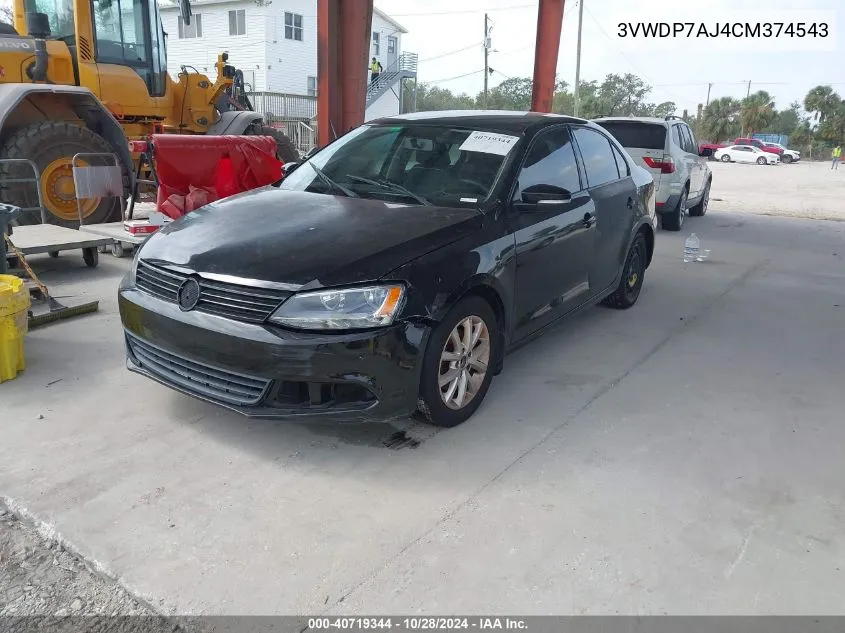 2012 Volkswagen Jetta 2.5L Se VIN: 3VWDP7AJ4CM374543 Lot: 40719344