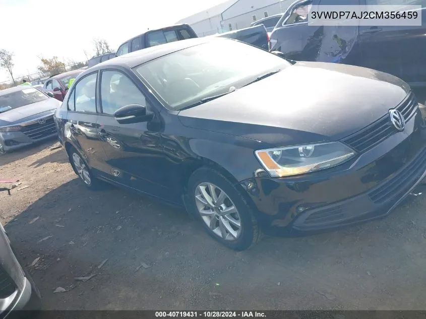 2012 Volkswagen Jetta 2.5L Se VIN: 3VWDP7AJ2CM356459 Lot: 40719431