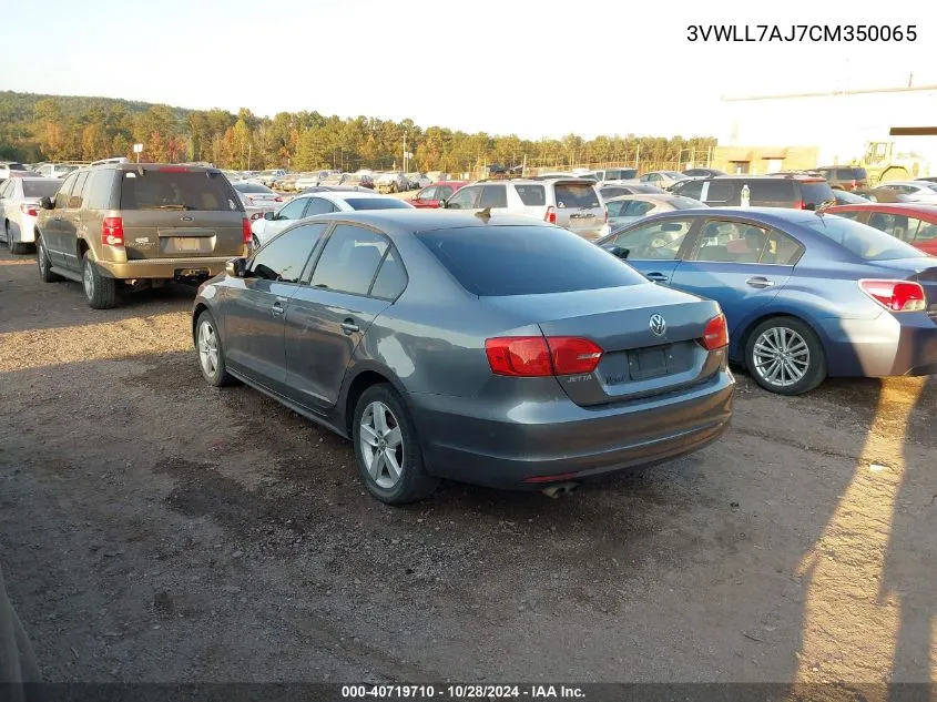 2012 Volkswagen Jetta 2.0L Tdi VIN: 3VWLL7AJ7CM350065 Lot: 40719710