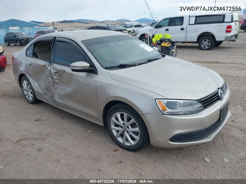 2012 Volkswagen Jetta 2.5L Se VIN: 3VWDP7AJXCM472556 Lot: 40732235