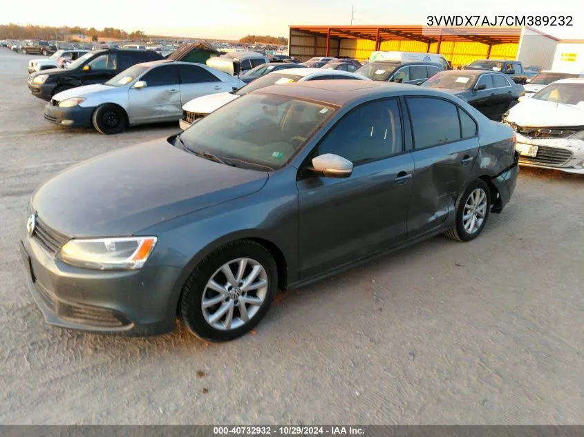 2012 Volkswagen Jetta 2.5L Se VIN: 3VWDX7AJ7CM389232 Lot: 40732932