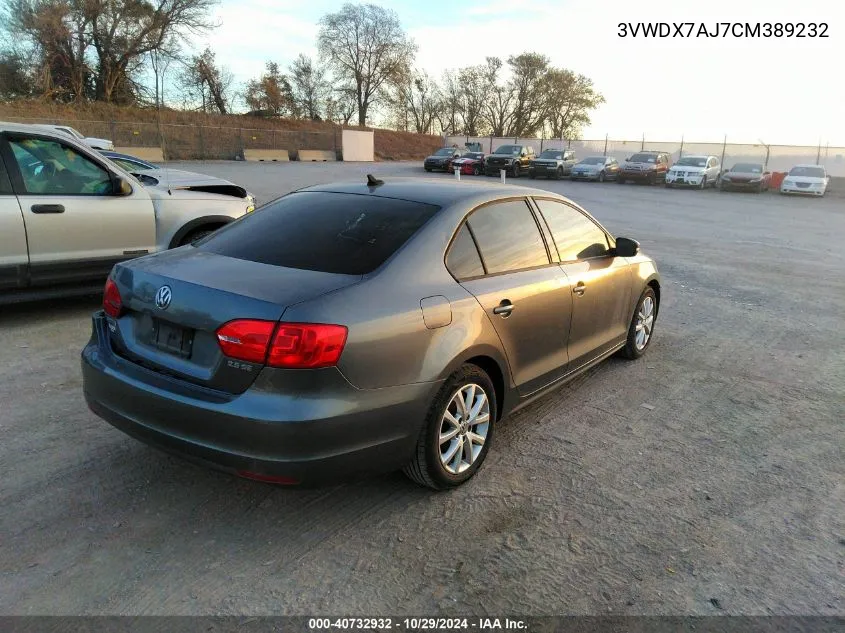 2012 Volkswagen Jetta 2.5L Se VIN: 3VWDX7AJ7CM389232 Lot: 40732932