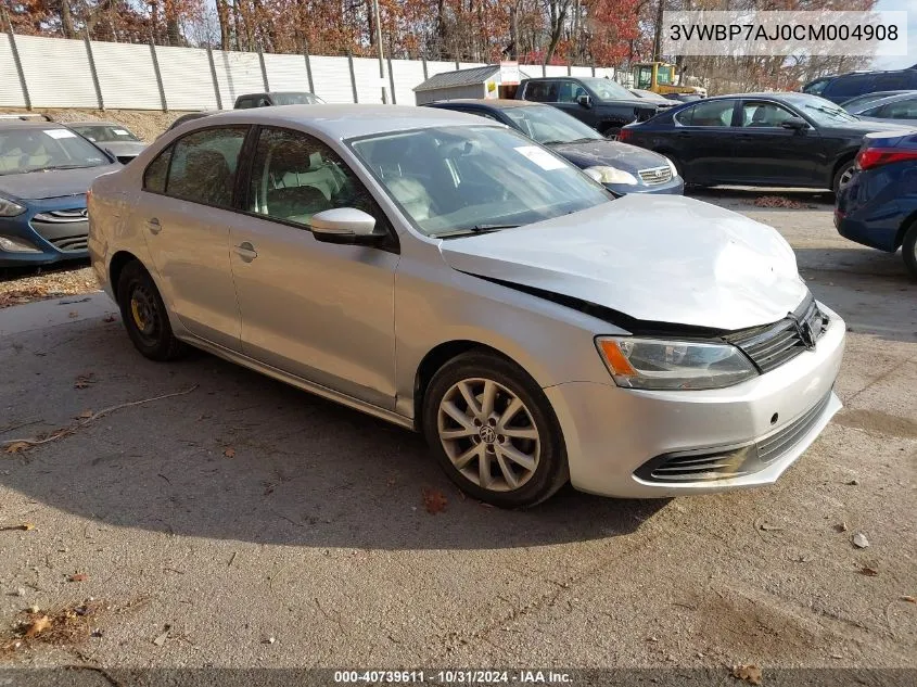 2012 Volkswagen Jetta 2.5L Se VIN: 3VWBP7AJ0CM004908 Lot: 40739611