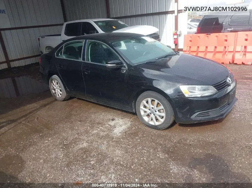 2012 Volkswagen Jetta 2.5L Se VIN: 3VWDP7AJ8CM102996 Lot: 40739919