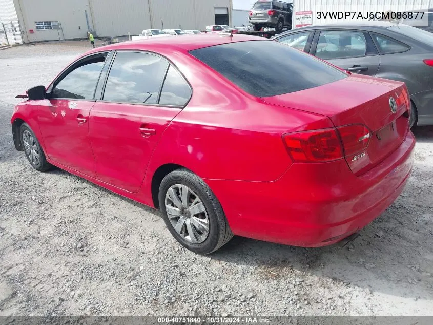 2012 Volkswagen Jetta 2.5L Se VIN: 3VWDP7AJ6CM086877 Lot: 40751840