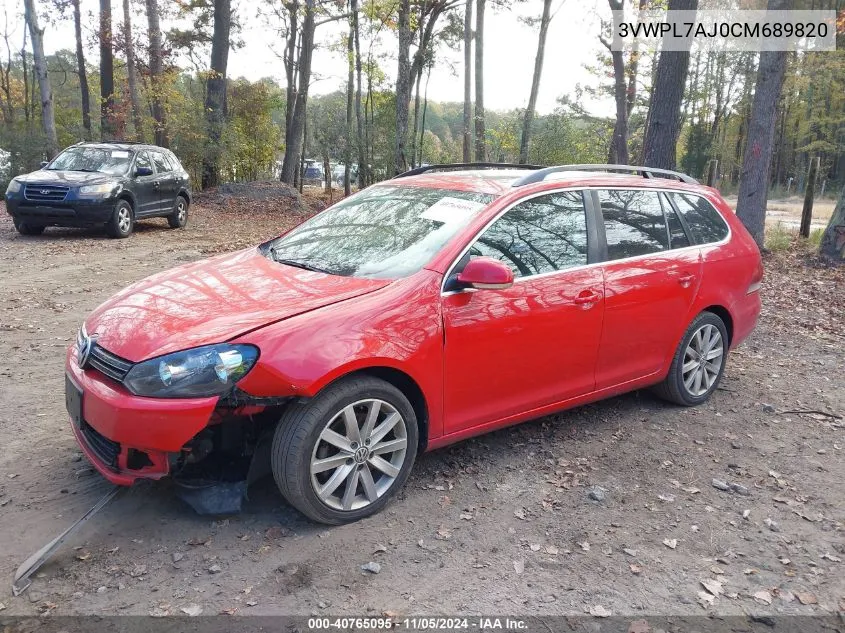 2012 Volkswagen Jetta Sportwagen 2.0L Tdi VIN: 3VWPL7AJ0CM689820 Lot: 40765095