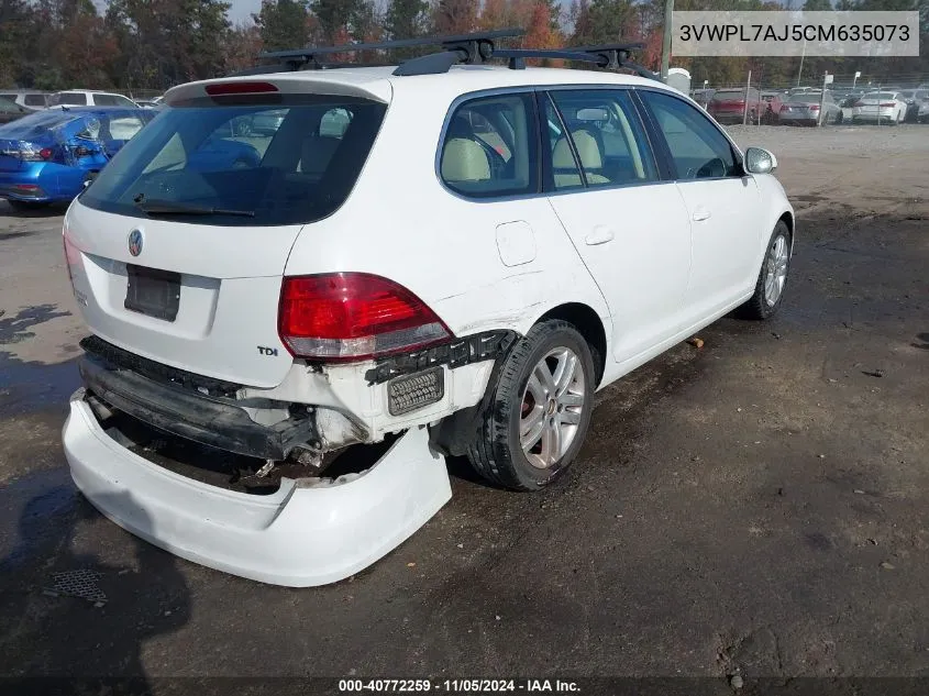 2012 Volkswagen Jetta Sportwagen 2.0L Tdi VIN: 3VWPL7AJ5CM635073 Lot: 40772259