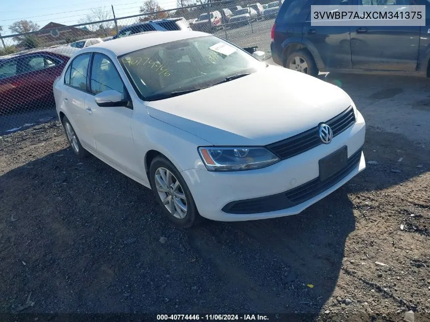 2012 Volkswagen Jetta 2.5L Se VIN: 3VWBP7AJXCM341375 Lot: 40774446