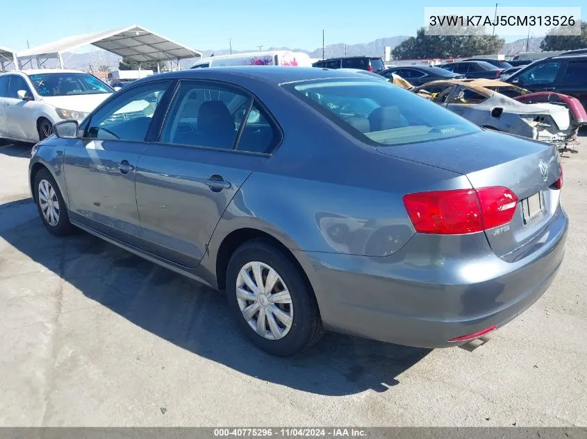 3VW1K7AJ5CM313526 2012 Volkswagen Jetta 2.0L S