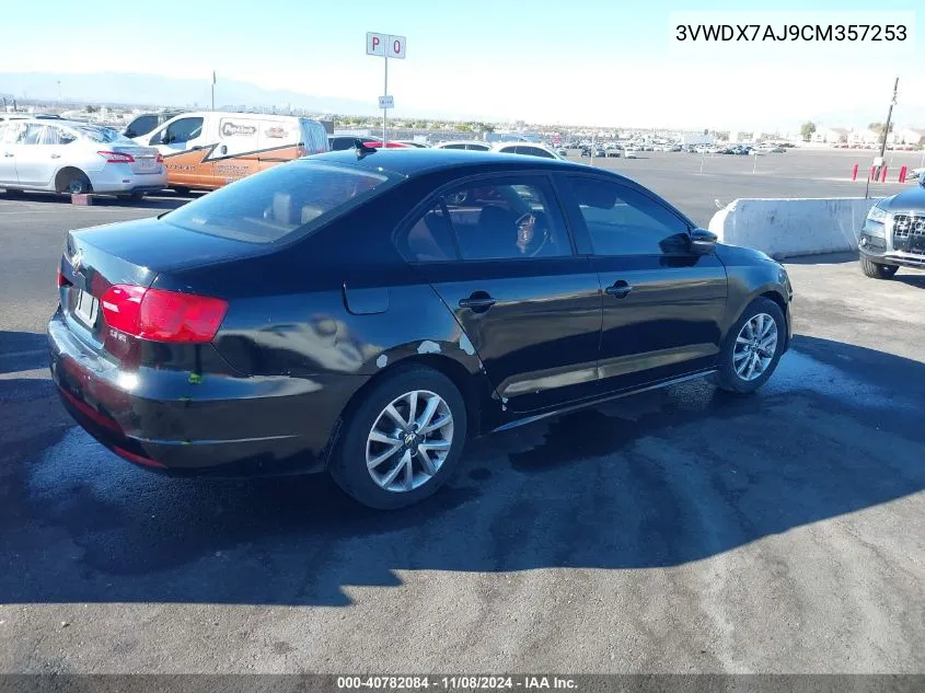 2012 Volkswagen Jetta 2.5L Se VIN: 3VWDX7AJ9CM357253 Lot: 40782084