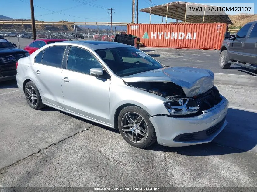 2012 Volkswagen Jetta 2.0L Tdi VIN: 3VWLL7AJ1CM423107 Lot: 40785895