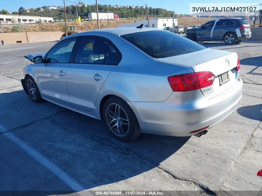 2012 Volkswagen Jetta 2.0L Tdi VIN: 3VWLL7AJ1CM423107 Lot: 40785895