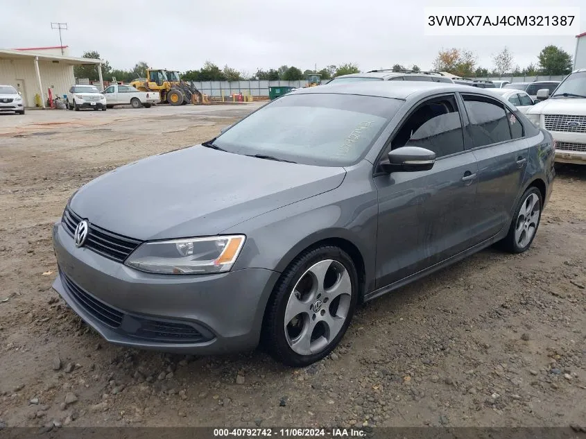 2012 Volkswagen Jetta 2.5L Se VIN: 3VWDX7AJ4CM321387 Lot: 40792742