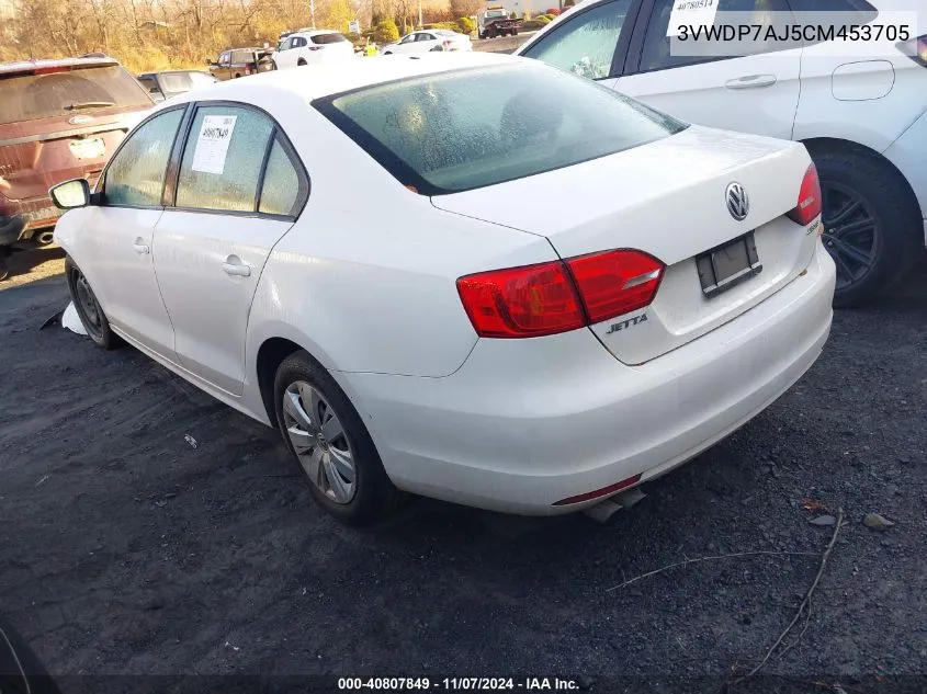 2012 Volkswagen Jetta 2.5L Se VIN: 3VWDP7AJ5CM453705 Lot: 40807849