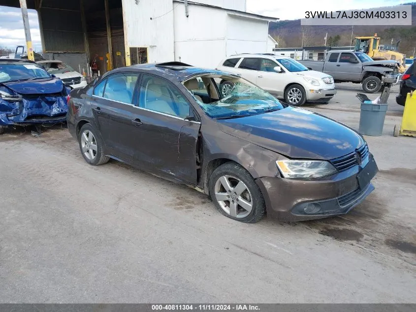 2012 Volkswagen Jetta 2.0L Tdi VIN: 3VWLL7AJ3CM403313 Lot: 40811304