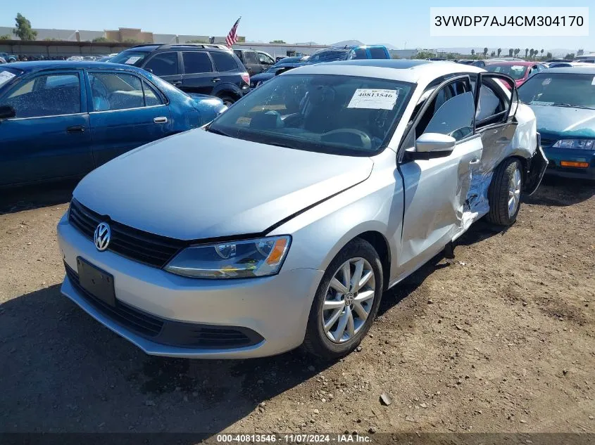 2012 Volkswagen Jetta 2.5L Se VIN: 3VWDP7AJ4CM304170 Lot: 40813546