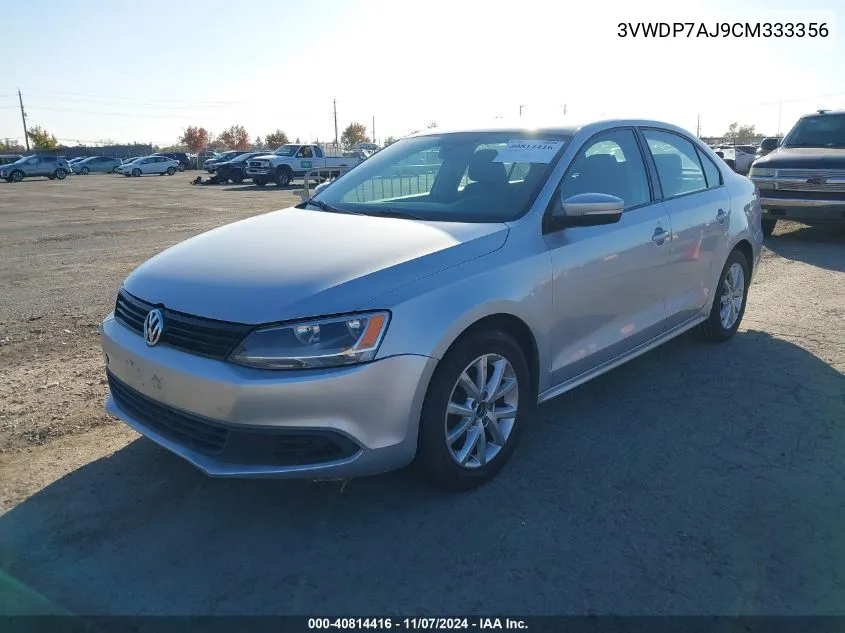 2012 Volkswagen Jetta 2.5L Se VIN: 3VWDP7AJ9CM333356 Lot: 40814416