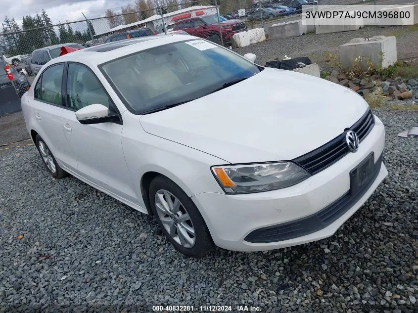 2012 Volkswagen Jetta 2.5L Se VIN: 3VWDP7AJ9CM396800 Lot: 40832281