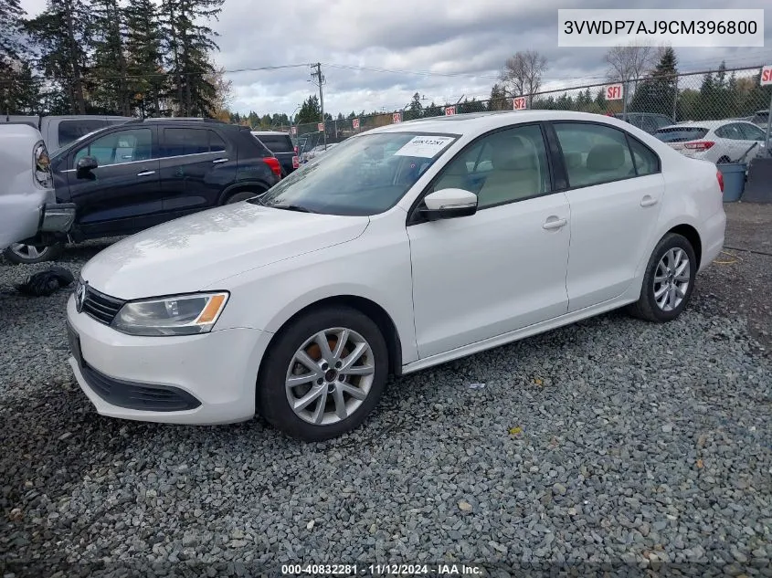 2012 Volkswagen Jetta 2.5L Se VIN: 3VWDP7AJ9CM396800 Lot: 40832281