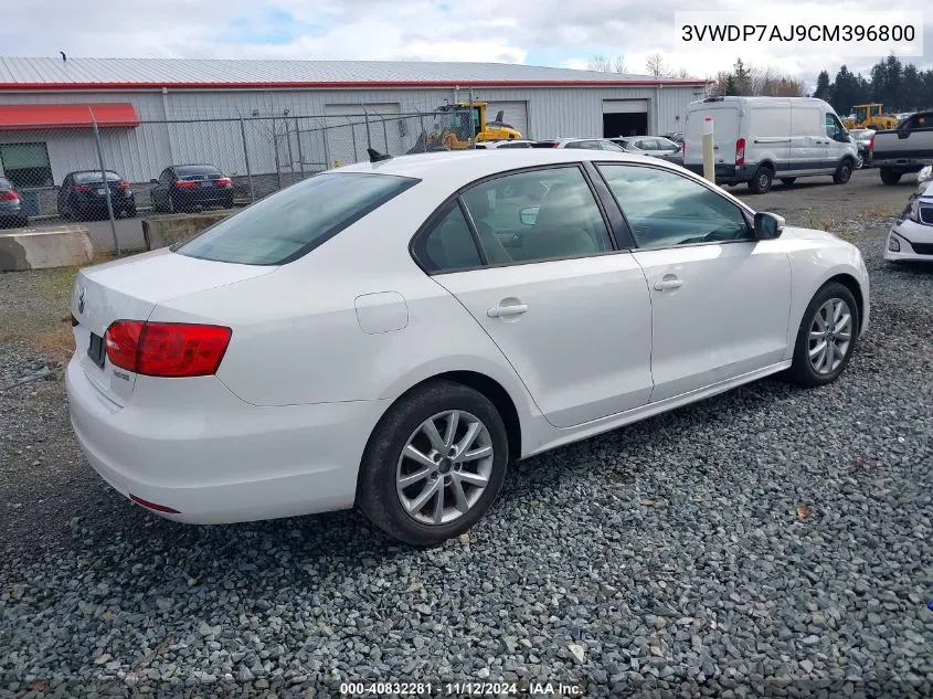 2012 Volkswagen Jetta 2.5L Se VIN: 3VWDP7AJ9CM396800 Lot: 40832281